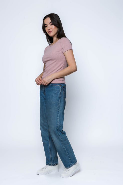 Sarah-Envelope Neck Tee
