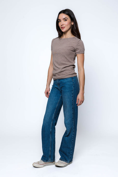 Sarah-Envelope Neck Tee