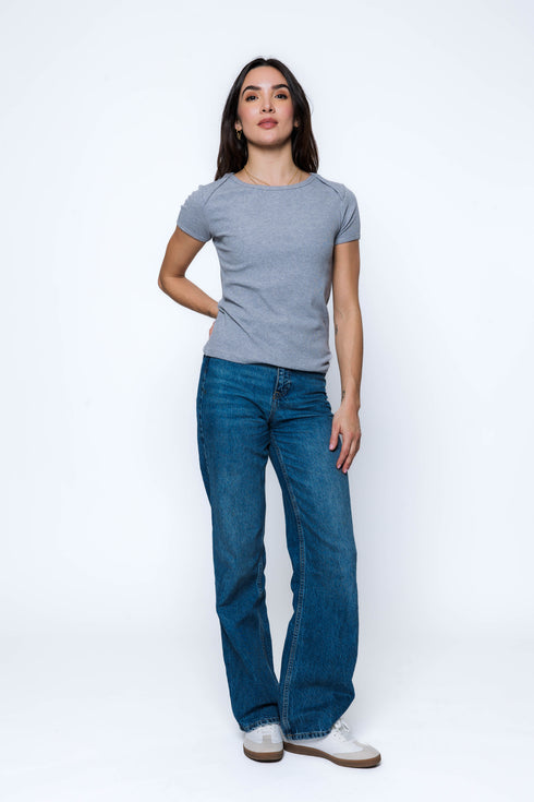 Sarah-Envelope Neck Tee
