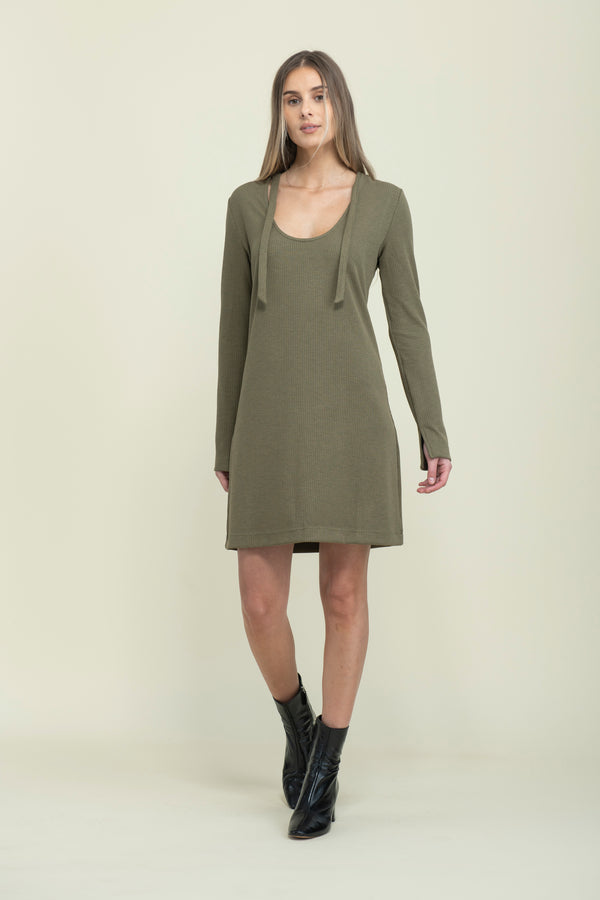 Katie-Reversible Tie Neck Dress