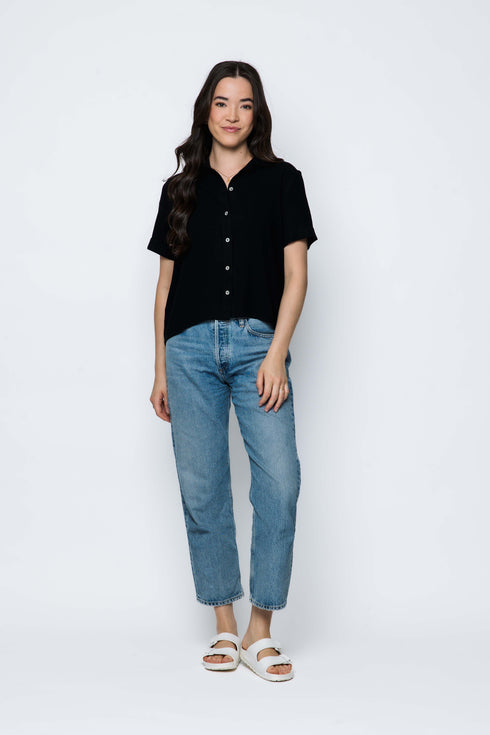 Nina-Short Sleeve Button-up