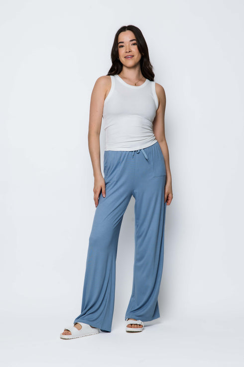 Jess SAMPLE-Mini Rib Wide Leg Rib Pants