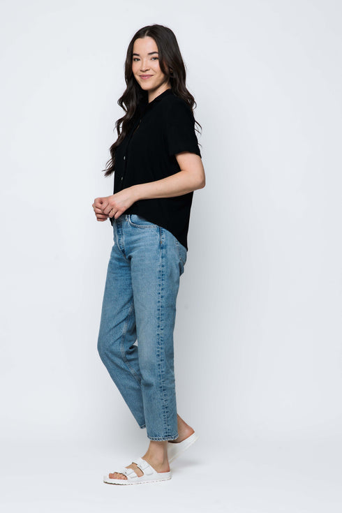 Nina-Short Sleeve Button-up