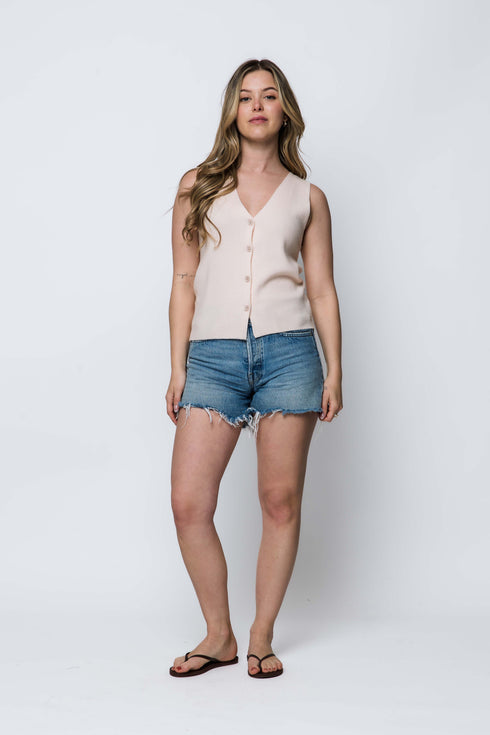 Ava SAMPLE-Soft Rib Sweater Vest