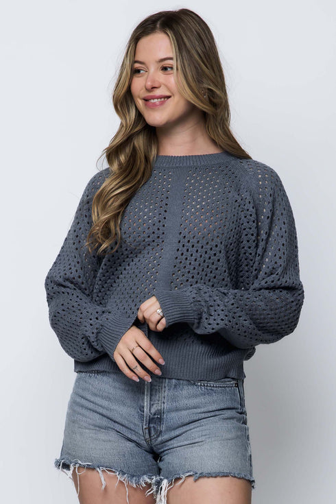 Ellie-Pointelle Pullover