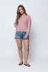 Janie-Tissue Knit V-Neck