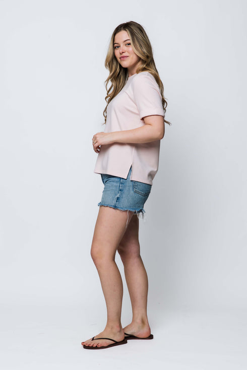 Jill-Luxe Fleece Cuffed Tee