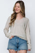Janie-Tissue Knit V-Neck