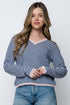 Janie-Tissue Knit V-Neck