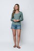Lily SAMPLE-Lace Trim Mini Rib Tee