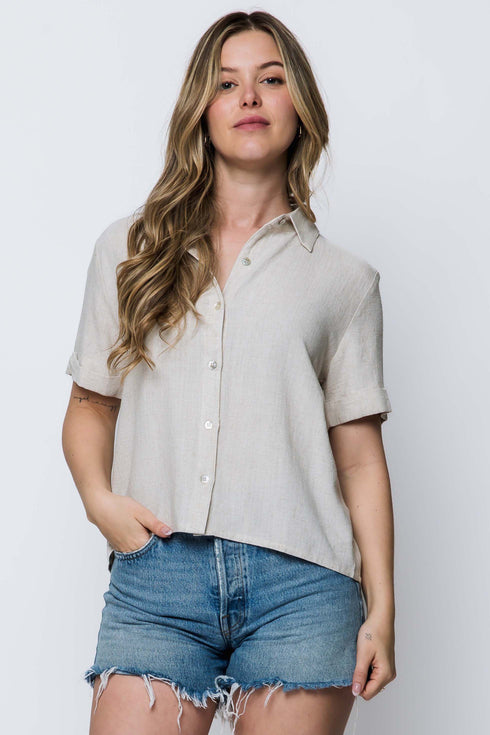 Nina-Short Sleeve Button-up