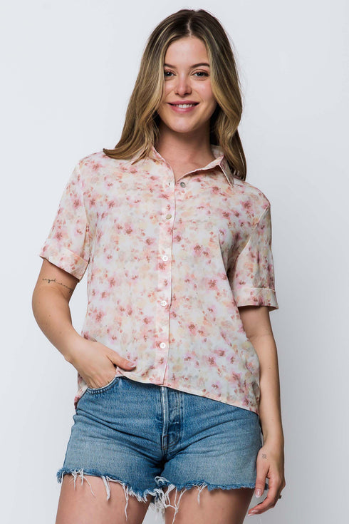 Nina-Short Sleeve Button-up