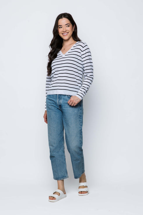 Janie-Tissue Knit V-Neck