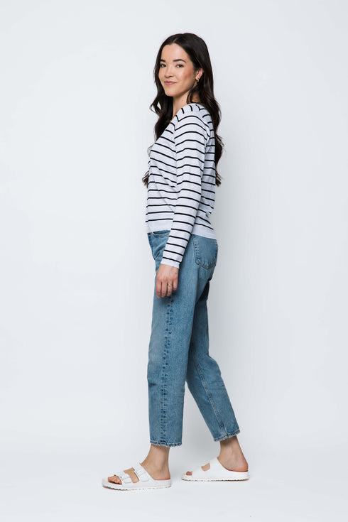 Janie-Tissue Knit V-Neck