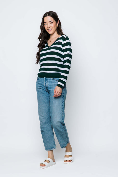 Janie-Tissue Knit V-Neck