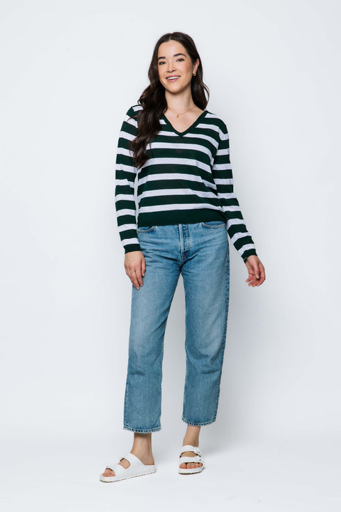 Janie-Tissue Knit V-Neck