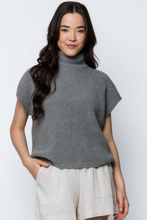 Shawna-Sleeveless Funnel Neck
