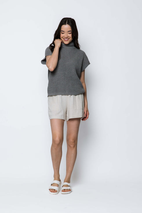 Shawna-Sleeveless Funnel Neck