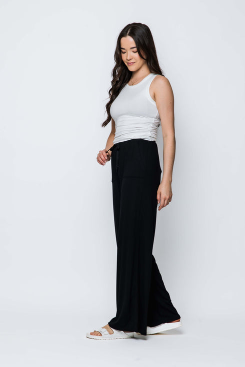 Jess SAMPLE-Mini Rib Wide Leg Rib Pants