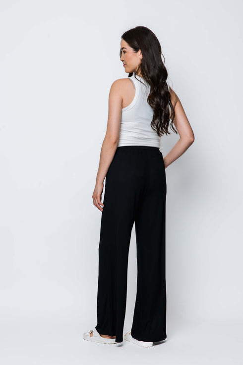 Jess SAMPLE-Mini Rib Wide Leg Rib Pants