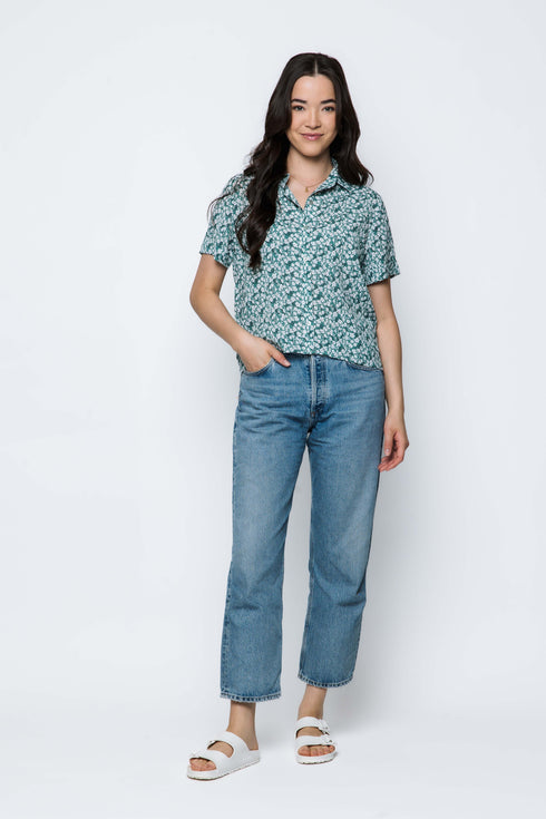 Nina-Short Sleeve Button-up