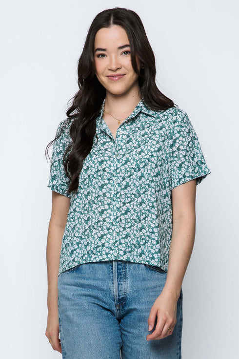 Nina-Short Sleeve Button-up