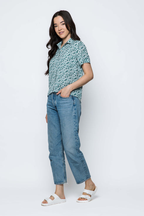 Nina-Short Sleeve Button-up
