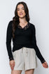 Lily SAMPLE-Lace Trim Mini Rib Tee