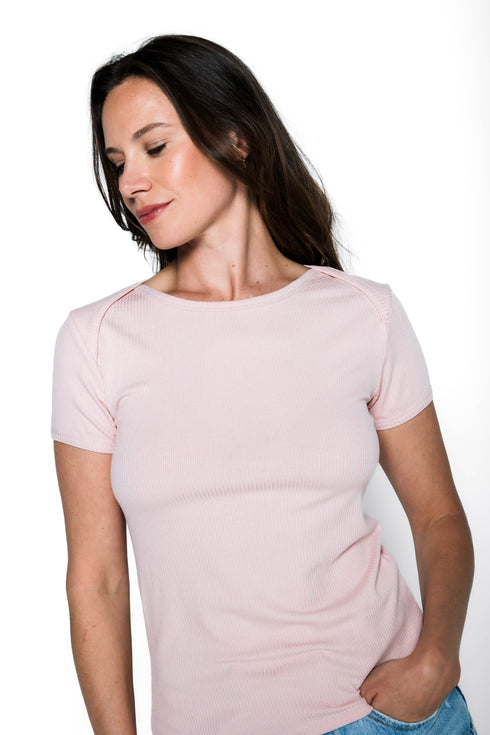 Sarah-Envelope Neck Tee