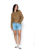 Brynn-Mesh Stripe Crew Sweater