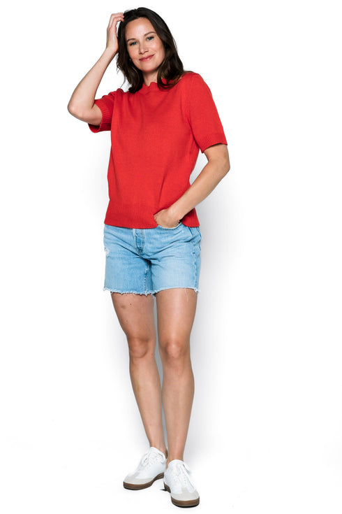 Shelly-Short Sleeve Crew Sweater
