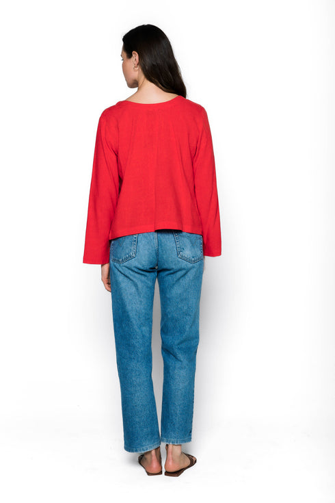 Zoe-Tie Front Blouse