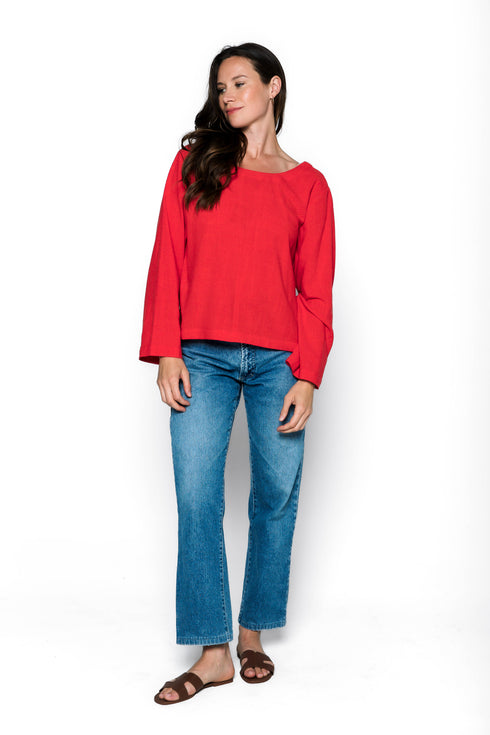 Zoe-Tie Front Blouse