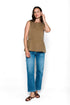 Diana-Fluid Twill Half-Peplum Vest