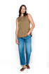 Diana-Fluid Twill Half-Peplum Vest