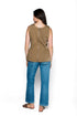 Diana-Fluid Twill Half-Peplum Vest