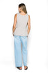 Diana-Fluid Twill Half-Peplum Vest