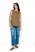 Diana-Fluid Twill Half-Peplum Vest