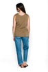 Diana-Fluid Twill Half-Peplum Vest
