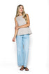 Diana-Fluid Twill Half-Peplum Vest