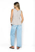 Diana-Fluid Twill Half-Peplum Vest