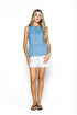 Diana-Fluid Twill Half-Peplum Vest