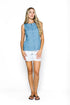 Diana-Fluid Twill Half-Peplum Vest