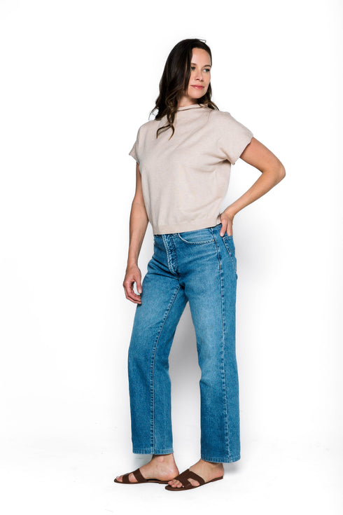 Amber-Sleeveless Funnel Neck