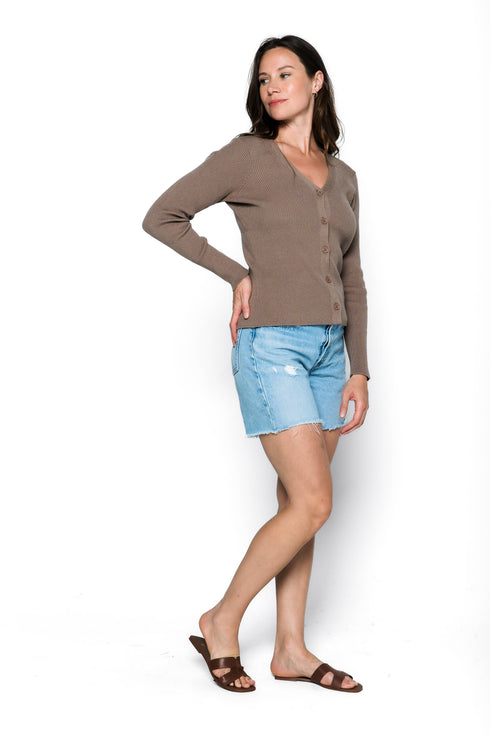 Kristin-Slim Rib Cardi