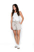 Christine-Fluid Twill Cuffed Short