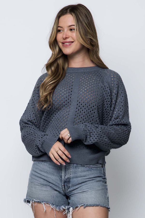 Ellie SAMPLE-Pointelle Pullover