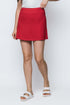 Red luxe fleece tennis skirt